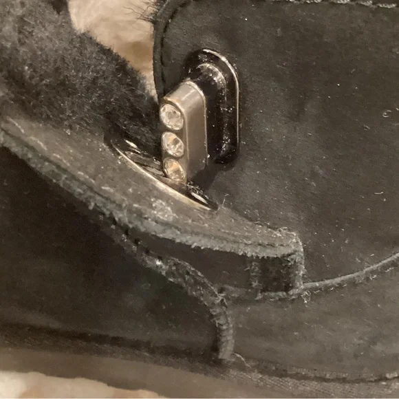 UGG Classic Mini Turnlock Bling Swarovski Crystal Black Boot, Size 8 - Picture 9 of 16